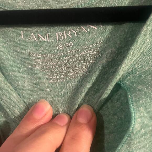 Lane Bryant Women's 18/20 Green "Today Is Your Lucky Day" V Neck T Shirt Irish - Picture 5 of 5